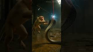 Smart Monkey Outsmarts Deadly Snake! 😱🐒⚡#monkey #snake #monkeyvssnake