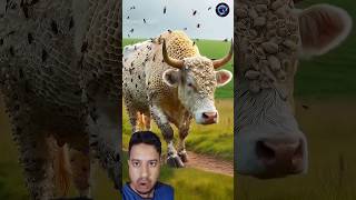 Honey bees attack on a weak cow rescued by farmers # #cow #humanity #shorts