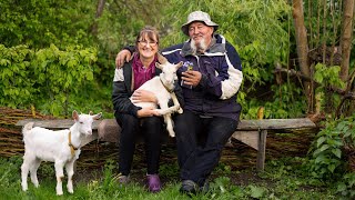 Happy Old Age of a Nice Couple in Ukrainian Village Far from Civilization
