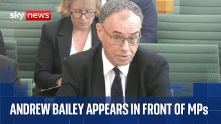 Bank of England governor appears before Commons Treasury Committee