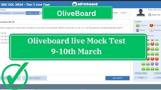Attempting OliveBoard Live Mock Test | CGL Prelims | 9-10th  March |Hard or easy🙂 question|