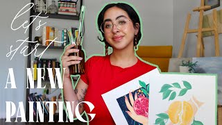 Create With Me|| Starting a New Gouache Painting