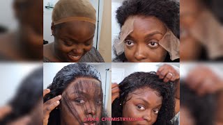HOW TO APPLY YOUR WIG GLUE LESS! | ETHIOPIAN CURL