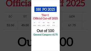 SBI PO Teir-1 Cut off 2025 | SBI PO Cutoff | #sbipo #sbipoexam #banking