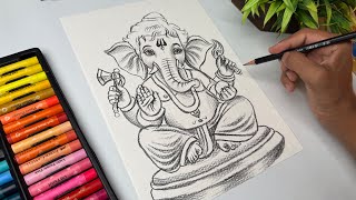 Ganesh Drawing ✨ Ganesh Chaturthi Special | Lord Ganesha Outline Tutorial | How to Draw Ganpati
