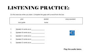 Personal information and jobs listening practice by Karen Meza