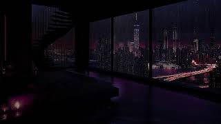 Elegant Rainy Evening in a Modern NYC  Penthouse  🌧️ Candlelight & City Ambience for Deep Sleep
