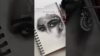 She As A Bride..!! 💕 #Nilanjona #sketch #bride #keuelomonemone #dev #koyel #bolonatumiamar #shorts