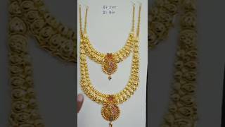 South Indian Temple Design Gold Necklace Set ✨ | Bridal Look Jewellery