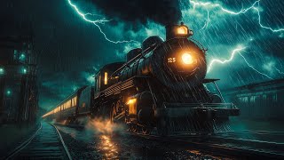 2AM Train Ride Through the Storm – Thunder, Rain & Distant Whistle