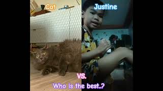 Cat VS. Justine - Who is the best..? #shorts #whoisthebest #cat #bugattiactions #bugatti #videoshort