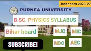 BSc physics graduation Bihar board syllabus under cbcs #bihar #1ksubs @kushwahajiofficial120