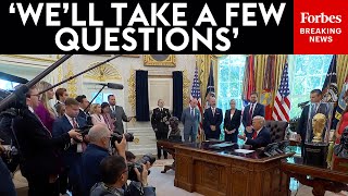 BREAKING NEWS: President Trump Takes Question After Question From Reporters & Signs Executive Orders