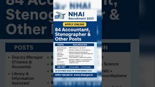 #NHAI#recruitment #sarkarinaukri #sarkariresult#govtjobs #account ##employmentnews#stenographer