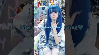 Getting my blue hair done in Tokyo! #ryousangata #jiraikei #量産型 #地雷系