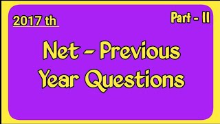 Net English Questions Part II | 2017