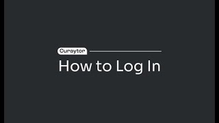 How to log into the Curaytor Platform