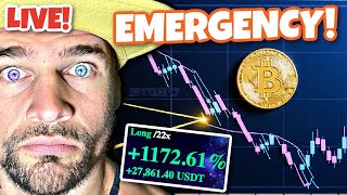 INSANE BITCOIN DUMP!! $550k Live Bitcoin LONG! EMERGENCE UPDATE LIVE!!