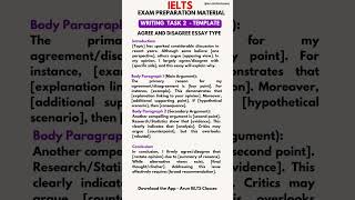 IELTS Writing task 2 template | Template for agree and disagree type #shorts
