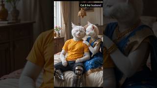 Cat & her husband.#catstory #hearttouchingstory #caringhusbandwife #caringwifeshort #aicatvideo