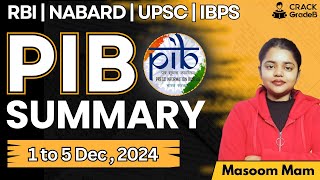 PIB Summary 1st - 5th December 2024