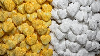 ASMR | Yellow x White | Hearts | Collab With @Mimicrushart #asmr #satisfying #gymchalk #hearts #fy 