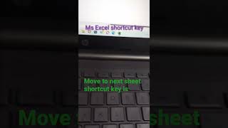 Ms Excel shortcut key for move to next sheet #msexcel #laptop #shortcutkey #shorts #kvcomputertech