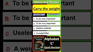 Carry the weight | Idioms and phrases  | Black book of English vocabulary | #blackbook #idioms