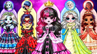 エルサ、モアナ、レディバグ、モンスターハイにぴったりのプリンセスドレスは？ | DIYファッションペーパードール