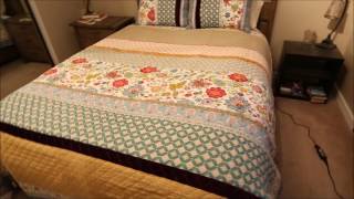 Bohemian Cottage Chic Jacobean Floral Velvet Patchwork Cotton Quilt Set
