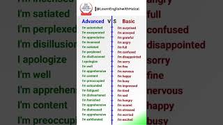 Advanced English vs Basic English #english #advancedenglish #learnenglish #vocabulary #shorts