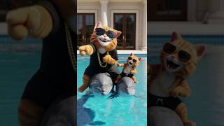 😭😢The Poor Puppy was Mocked by the Cat for not Having a Cool Swimming Pool  #doglover #catshorts