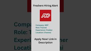 ADP is hiring #fresherjobs #jobs2025 #freshers #techjobs #wellsfargo #internship #itjobs #adp