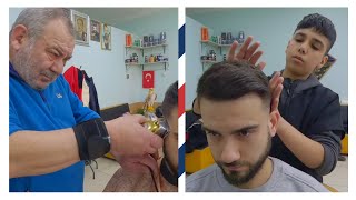 Turkish Barber ASMR: Old Barber & Young Apprentice – Ultimate Grooming & Massage