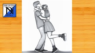 How to Draw a Cute Couple -Easy Drawing || Pencil Sketch For Beginners || Couple Drawing