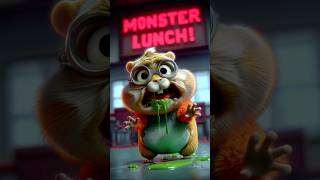Boba vs Monster Lunch!😱 #SchoolSucks #AIAnimation #LunchMonster #HorrorMeme #BackToSchool #cartoon