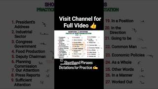 Practice Shorthand Phrases. Subscribe @shorthanddictations2405 👍