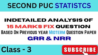 Class - 3 Second PUC Statistics important questions And Indetailed Solutions For Midterm and Annual 