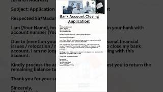 BANK ACCOUNT CLOSING APPLICATION✨️#accountclosure #bankaccount #bankingaspirants #banking #aspirants