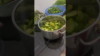 How to select and clean ingredients to cook into cough medicine - Lemon basil leaves, papaya flowers