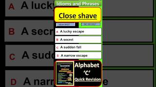 Close shave | Idioms and phrases  | Black book of English vocabulary | #blackbook