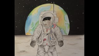 Drawing Time lapse of Space Man