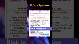 Airforce Agniveers  Vayu Int 2023 Notification  #2023 #airforce  #agniveers