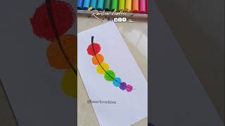 Rainbow feather drawing🤯🪶 #shorts #drawing #paintingideas #shortsvideo #easypainting #art #oilpastel