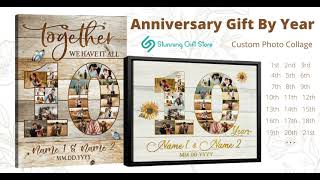 Anniversary Gifts By Year | Personalized Anniversary Photo Collage | Stunning Gift Store