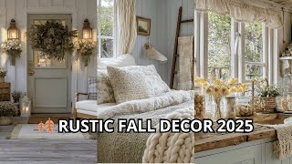 🍂 Rustic Fall Decor 2025 | Sage Green & Cream Cozy Cottage Ideas You’ll Love