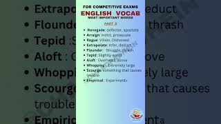 IMPORTANT VOCAB (P-5) #chalopadhein #englishforssccgl #competitiveexams #englishforbanking #exam