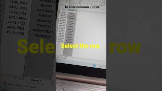 How to hide columns / rows by shortcut key #laptop #youtubeshorts #shorts #msexcel @VJOBSNOTIFICATION9