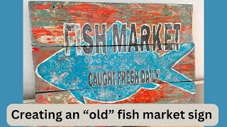 Give an Old Wooden Sign a New “Old” Look with Chippy Paint Using a Block of Wood!