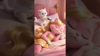 The little kitten cut his mother hair for his show | #catanimation #catstory #shorts